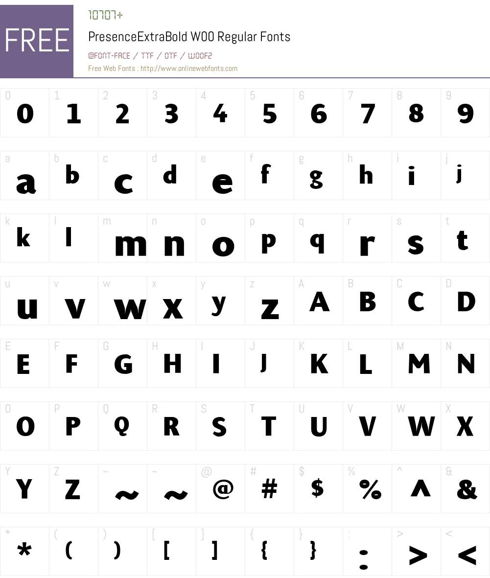 PresenceExtraBoldW00-Rg Font Screenshots