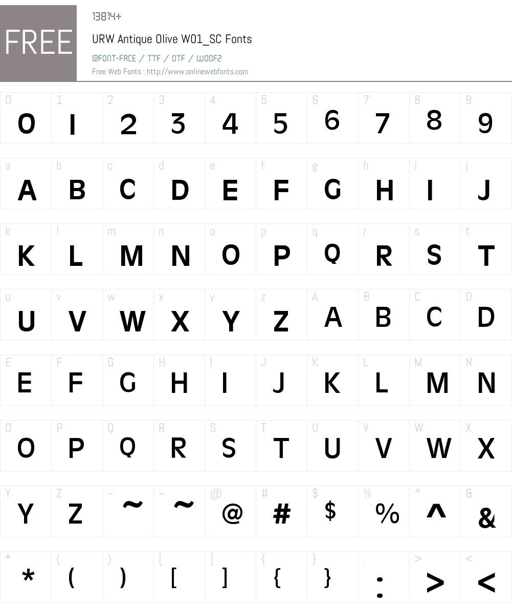 URWAntiqueOliveW01_SC Font Screenshots