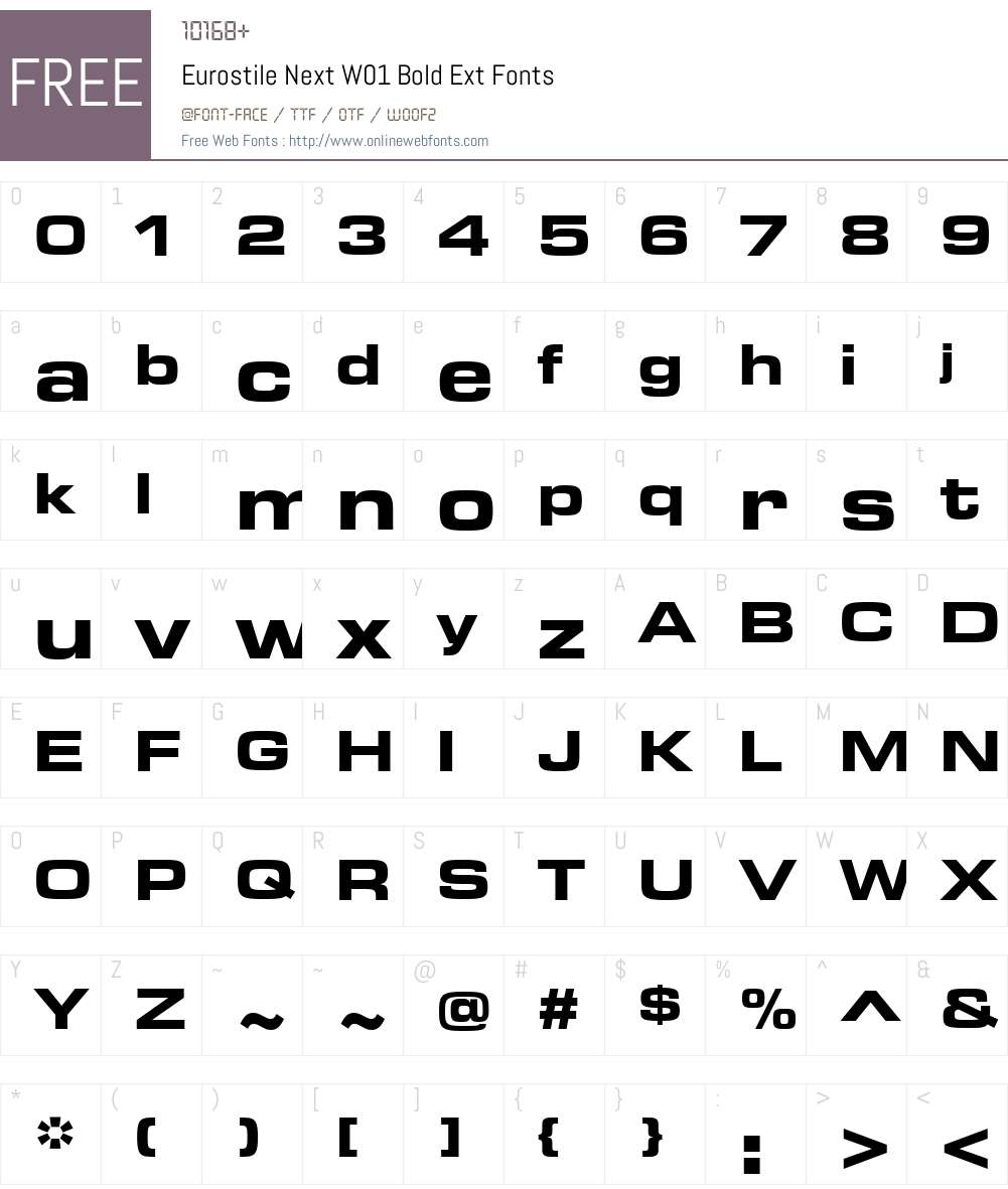EurostileNextW01-BoldExt Font Screenshots