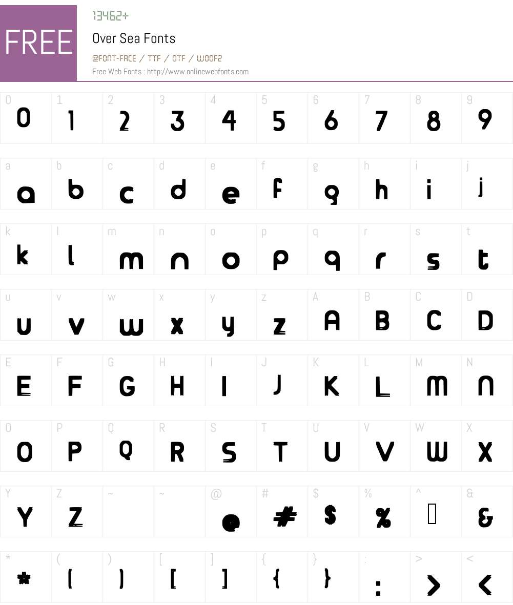 Over Sea Font Screenshots