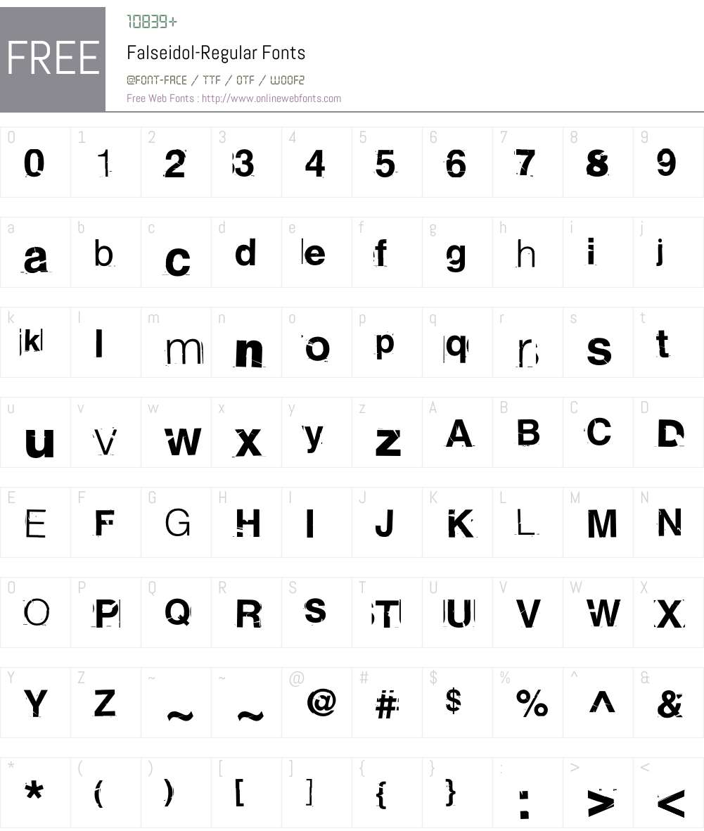 Falseidol Font Screenshots