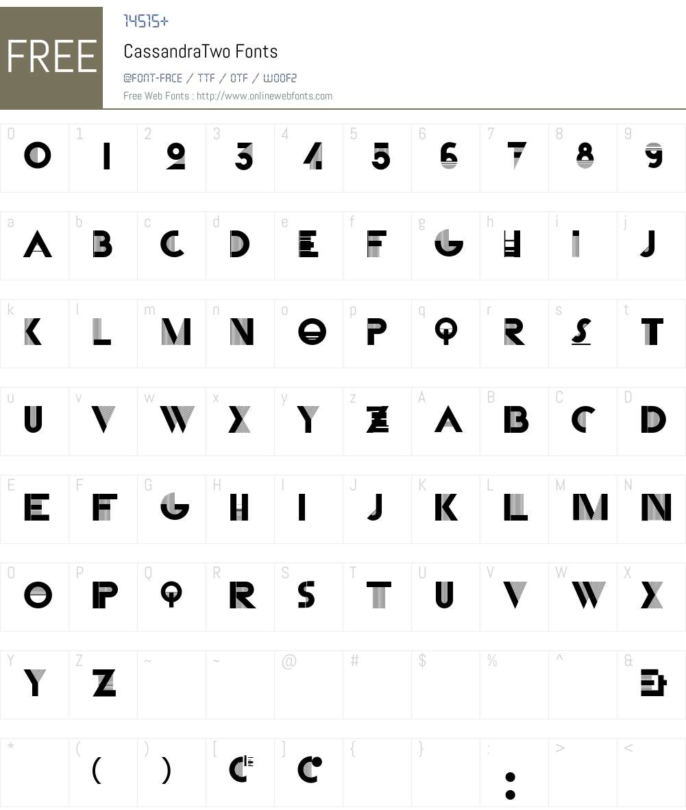 CassandraTwo Font Screenshots