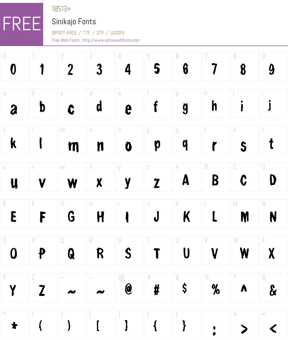 Sinikajo Font Screenshots