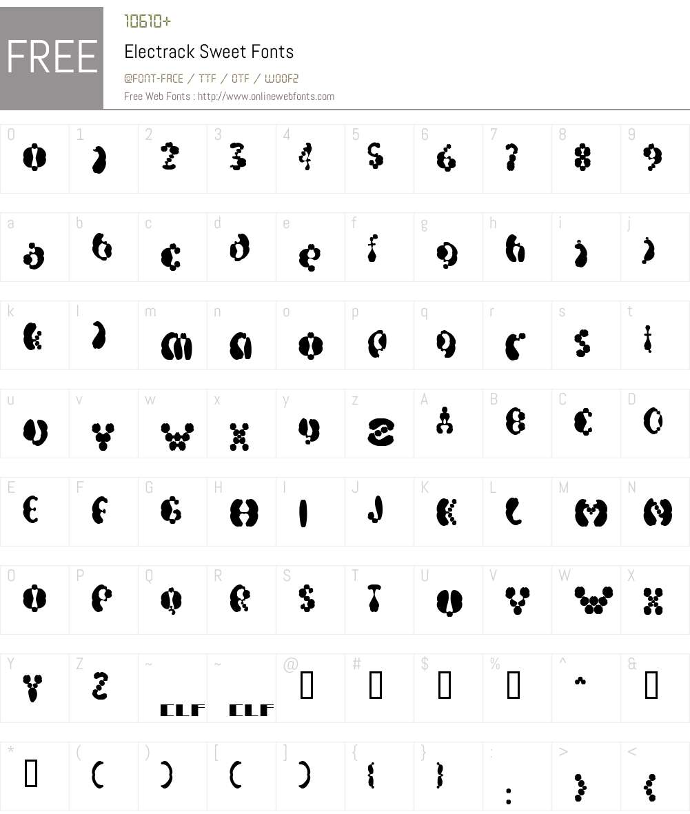 Electrack Font Screenshots