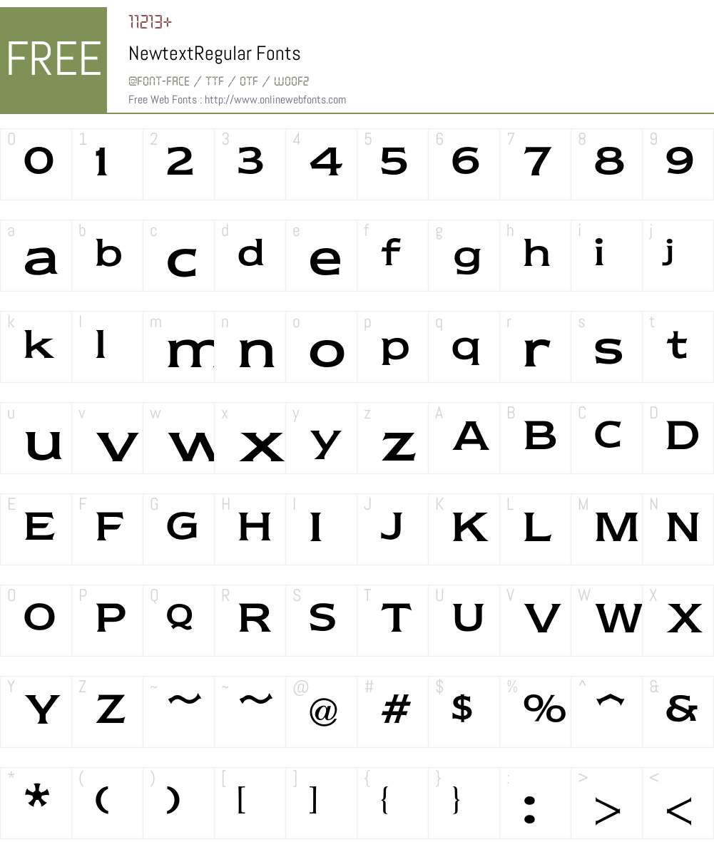 Newtext Font Screenshots