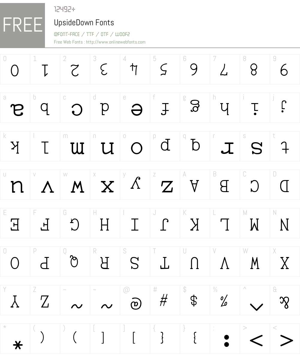 UpsideDown Font Screenshots