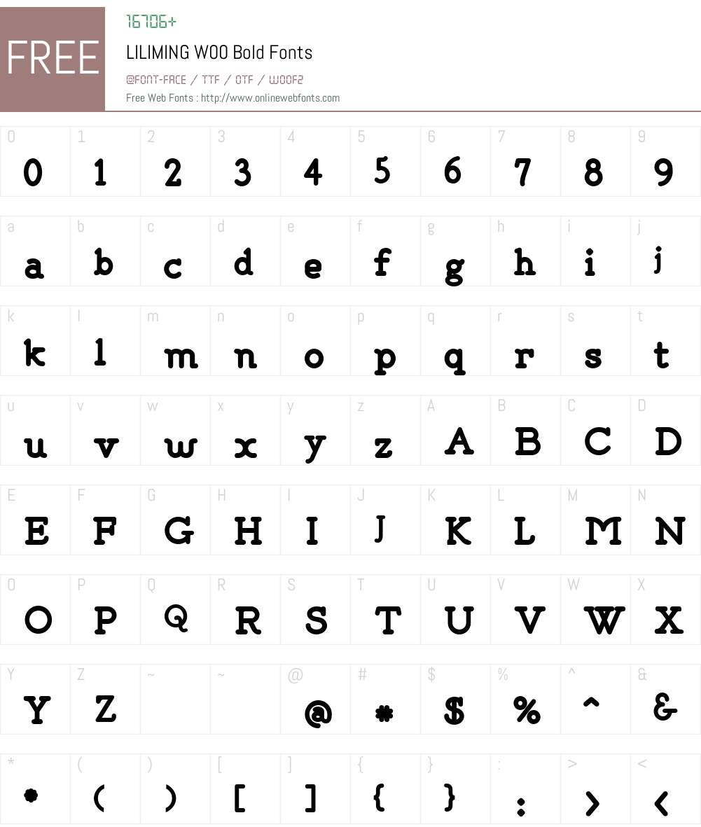 LILIMINGW00-Bold Font Screenshots