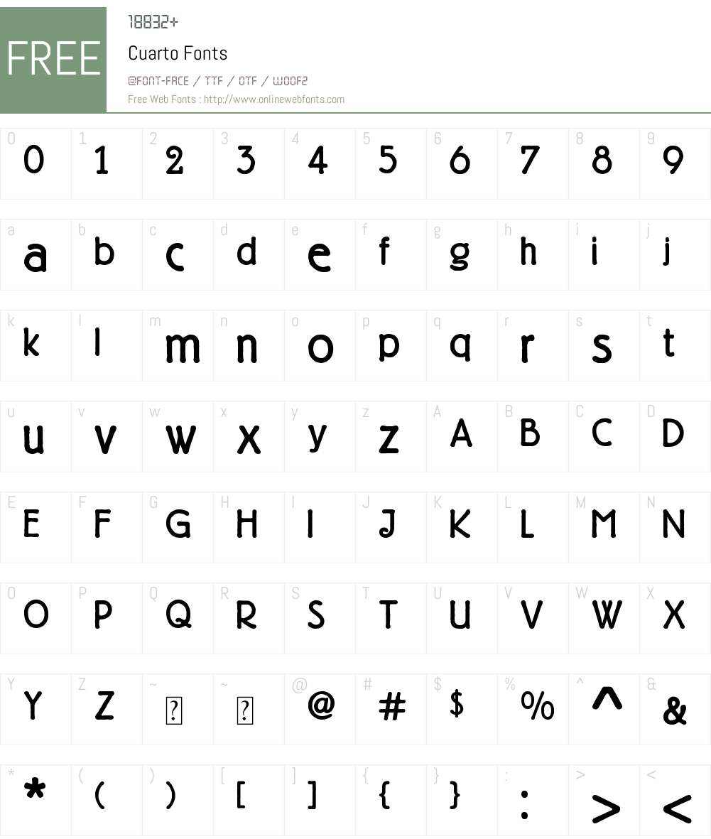 Cuarto Font Screenshots