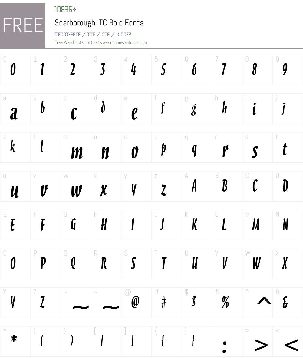 Scarborough ITC Font Screenshots