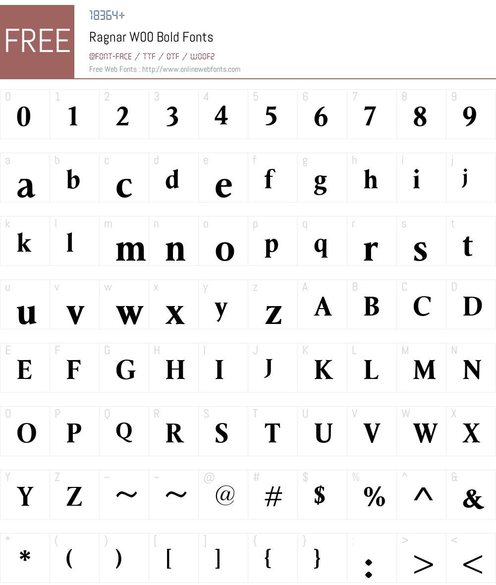 RagnarW00-Bold Font Screenshots