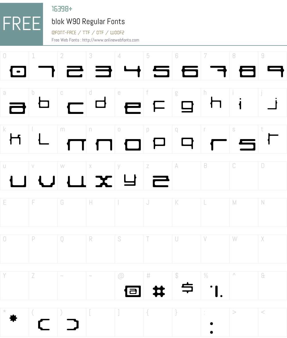 blokW90-Regular Font Screenshots