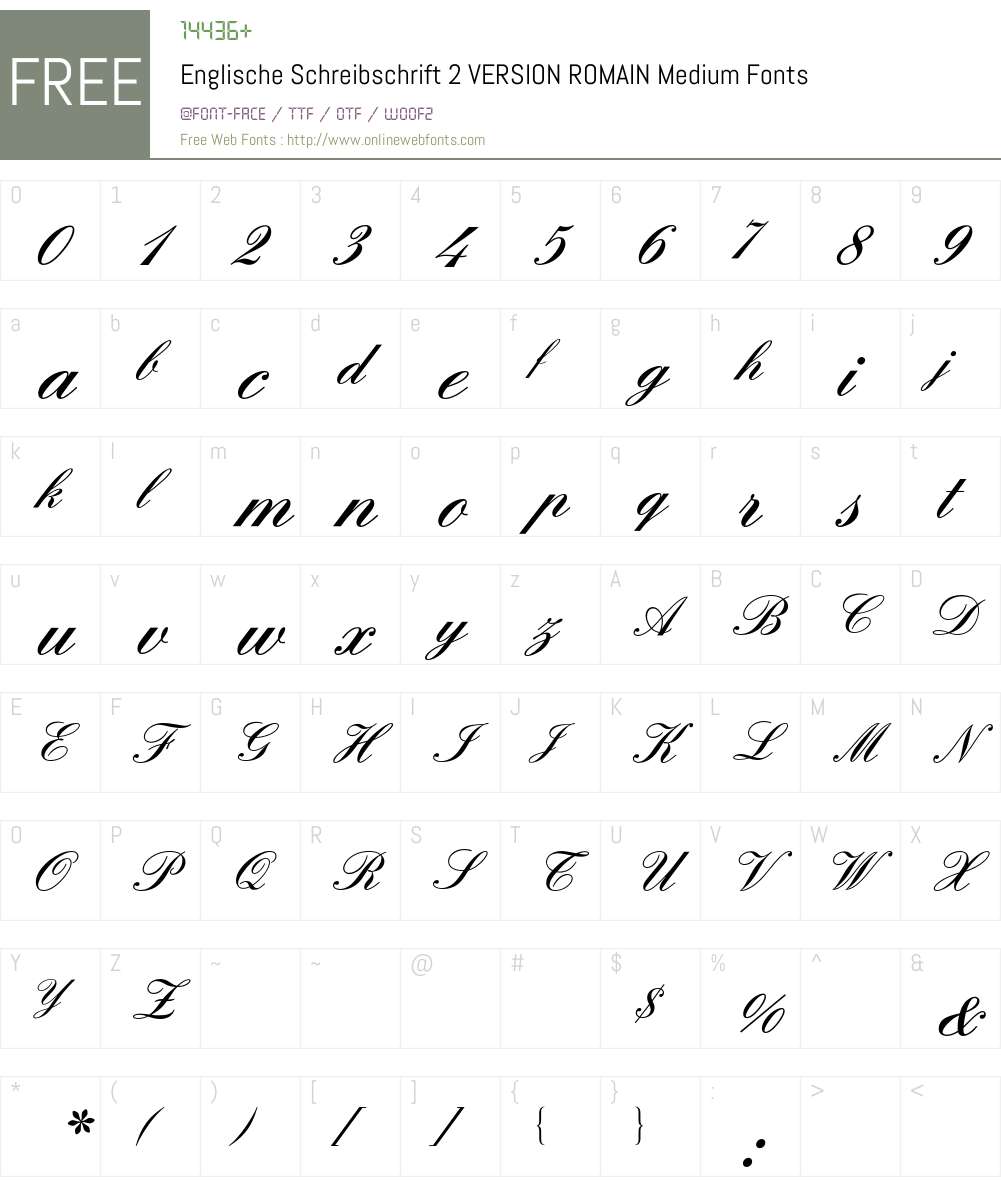 Englische Schreibschrift 2 BQ Font Screenshots
