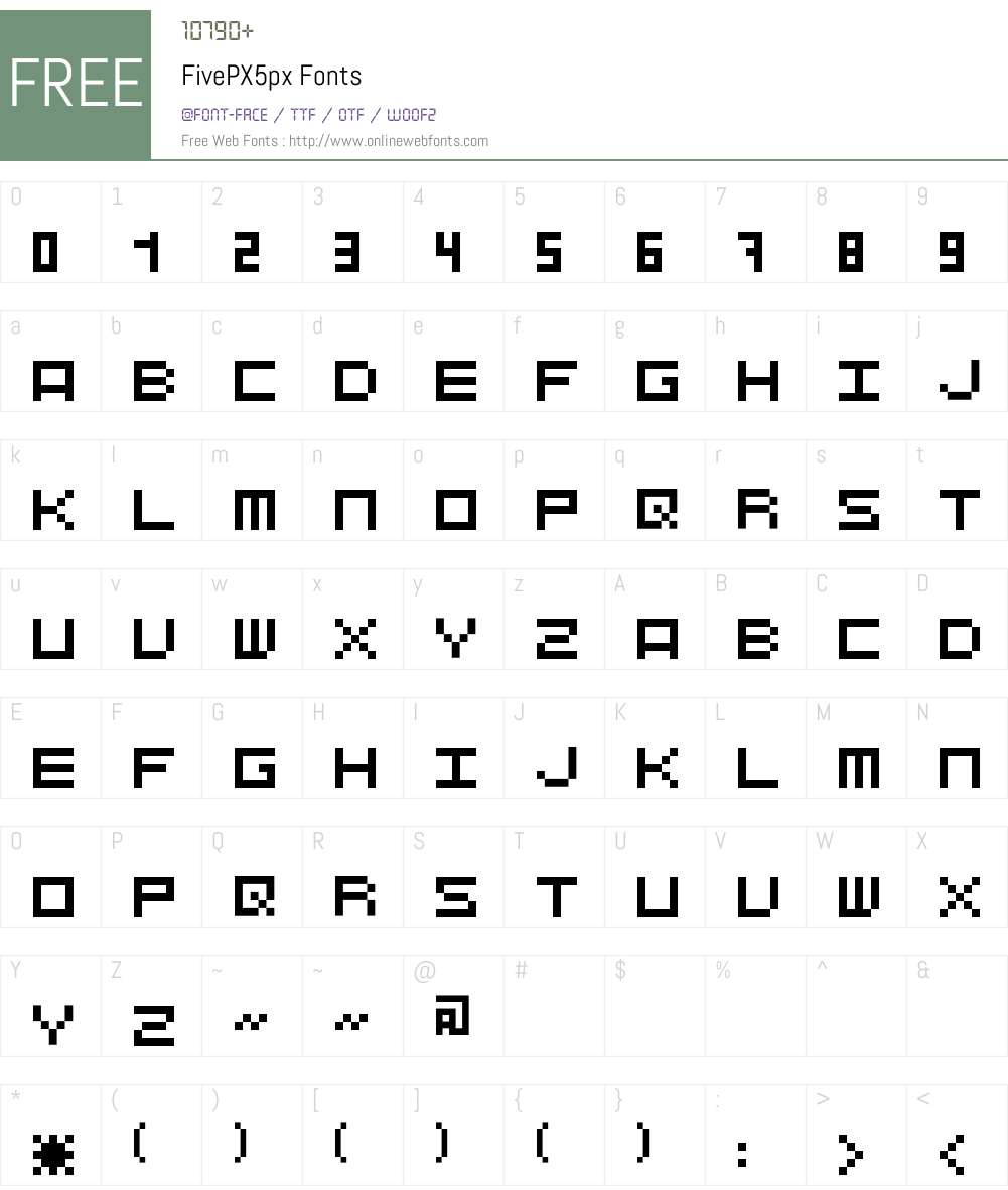FivePX Font Screenshots