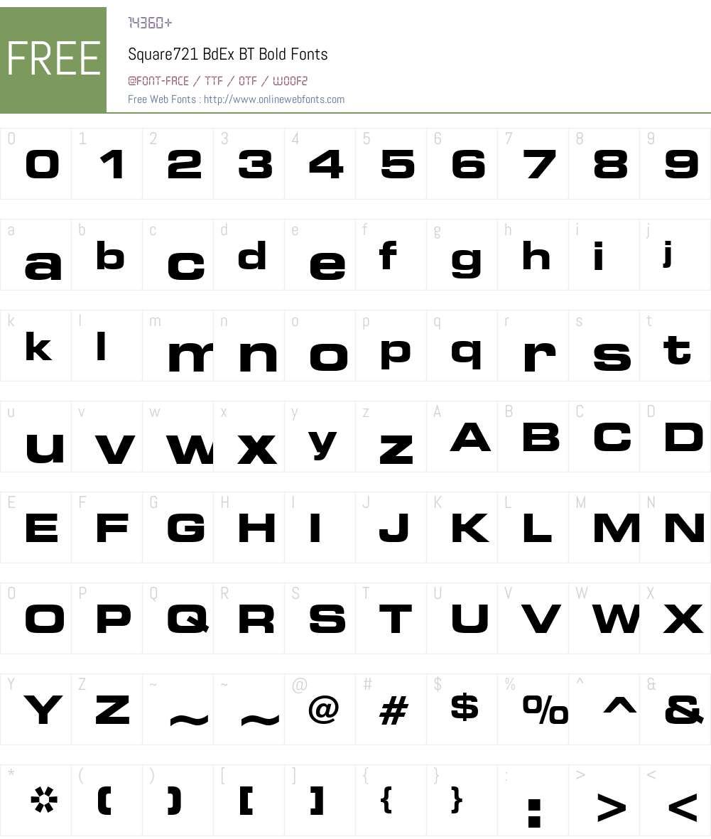 Square721 BdEx BT Font Screenshots
