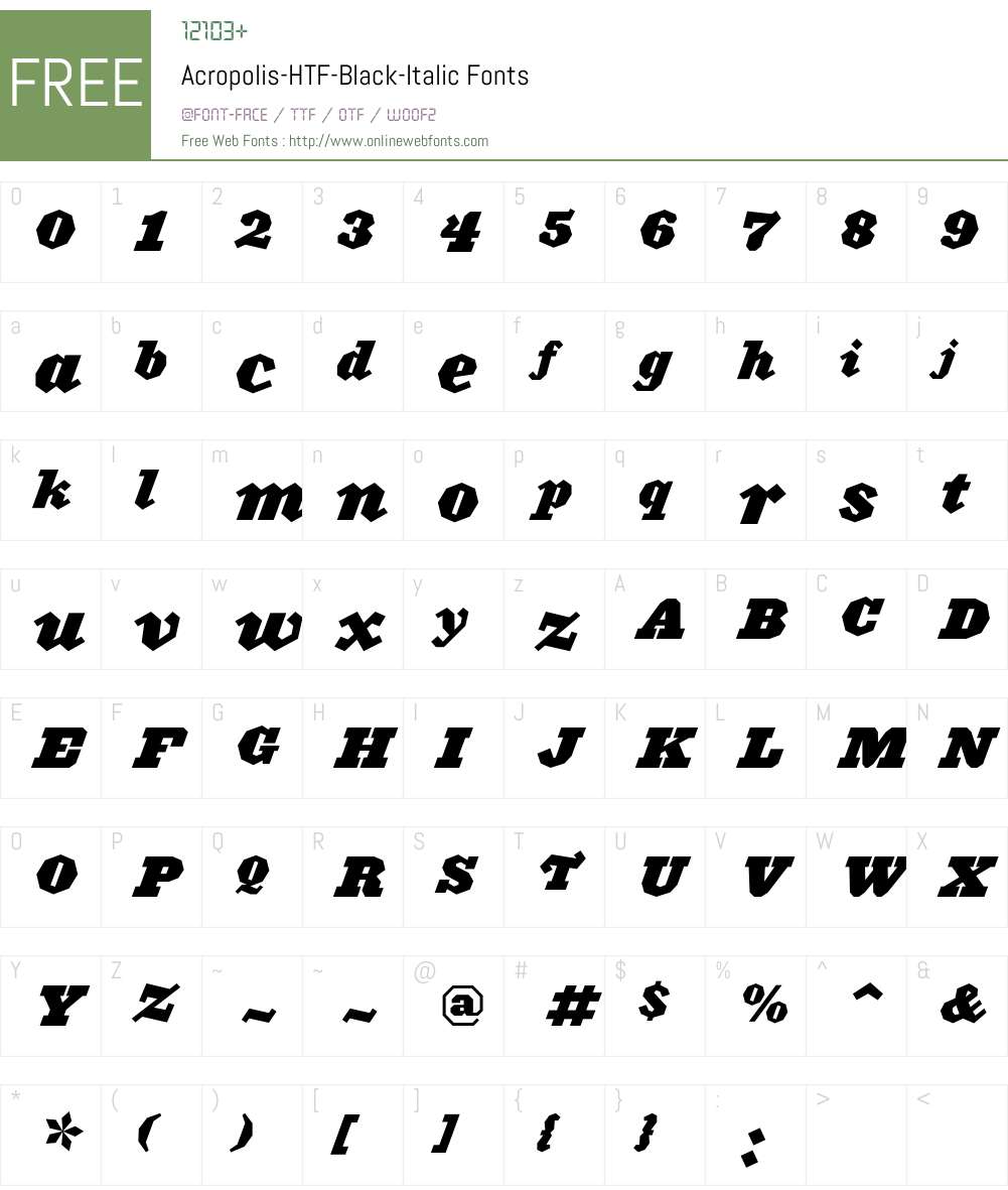 Acropolis Font Screenshots