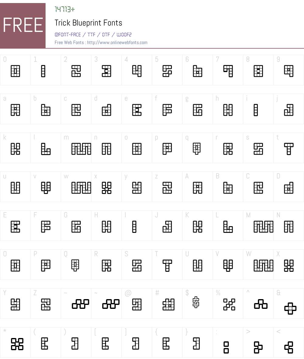 Trick Blueprint Font Screenshots