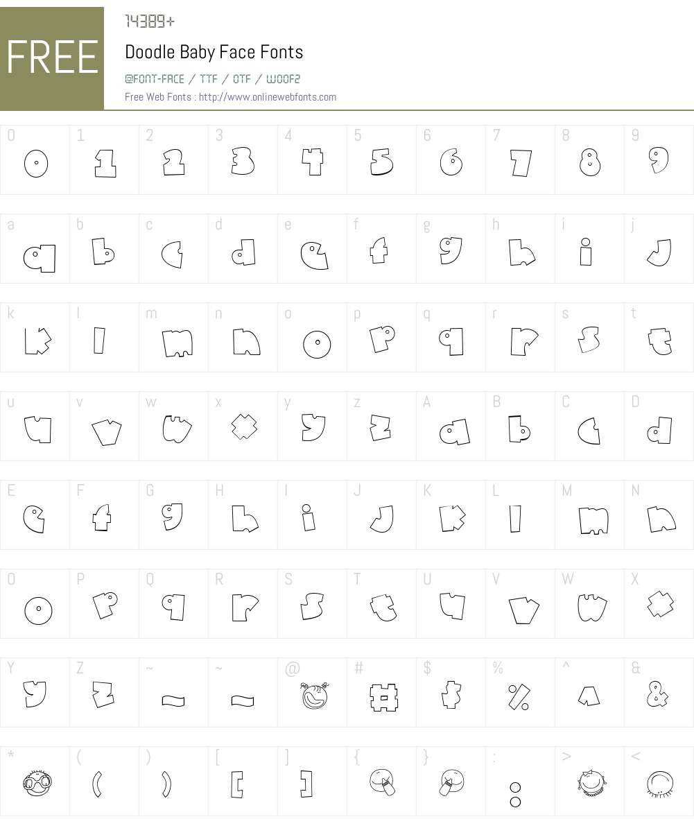 Doodle Baby Face Font Screenshots