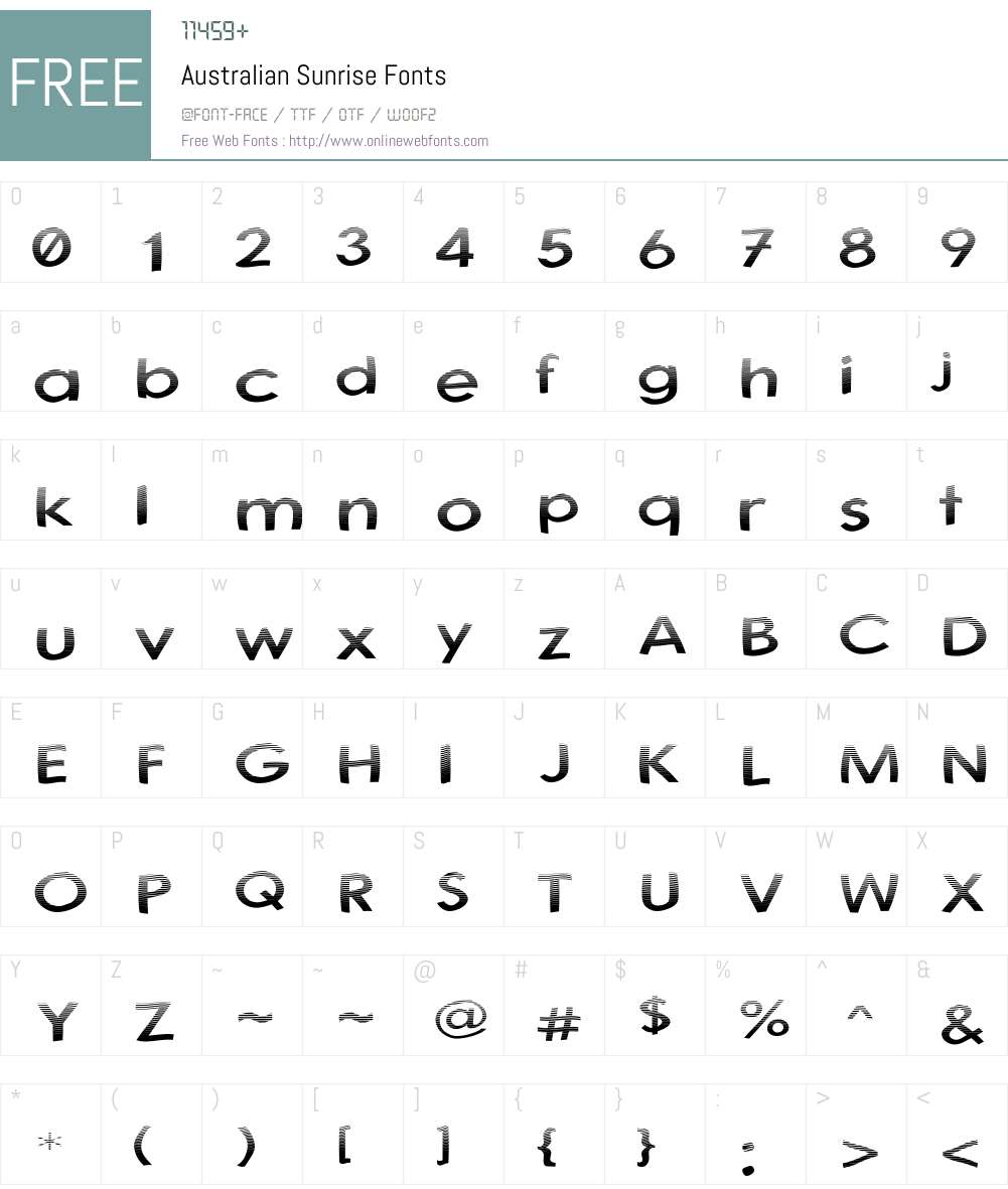 Australian Sunrise Font Screenshots