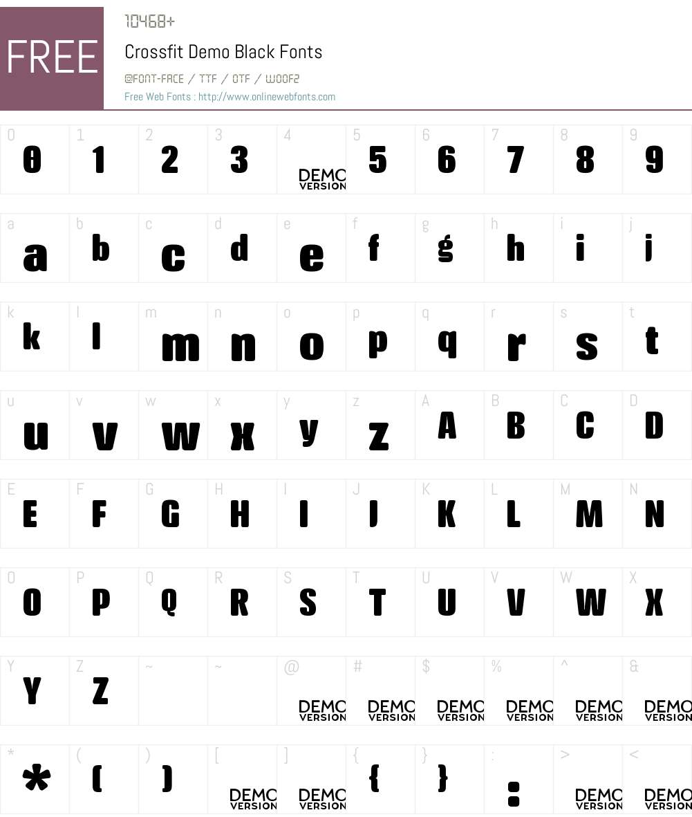Crossfit Demo Black Font Screenshots