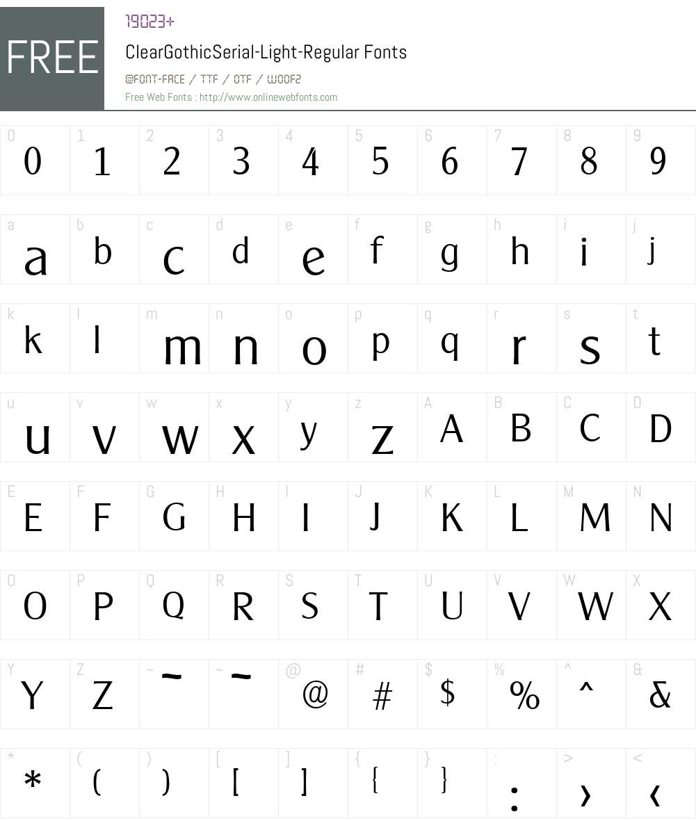 ClearGothicSerial-Light Font Screenshots