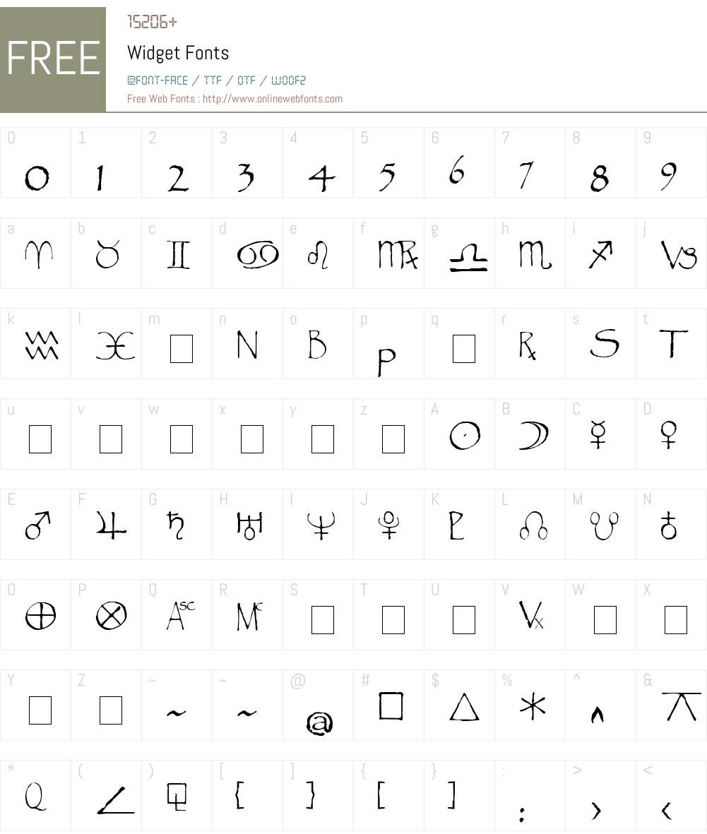 Widget Font Screenshots