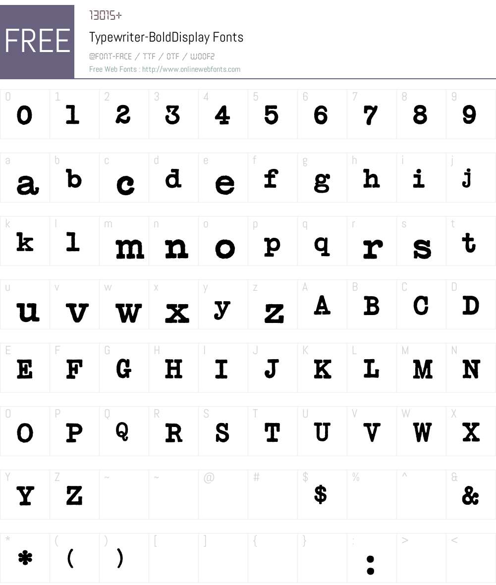 Typewriter Font Screenshots