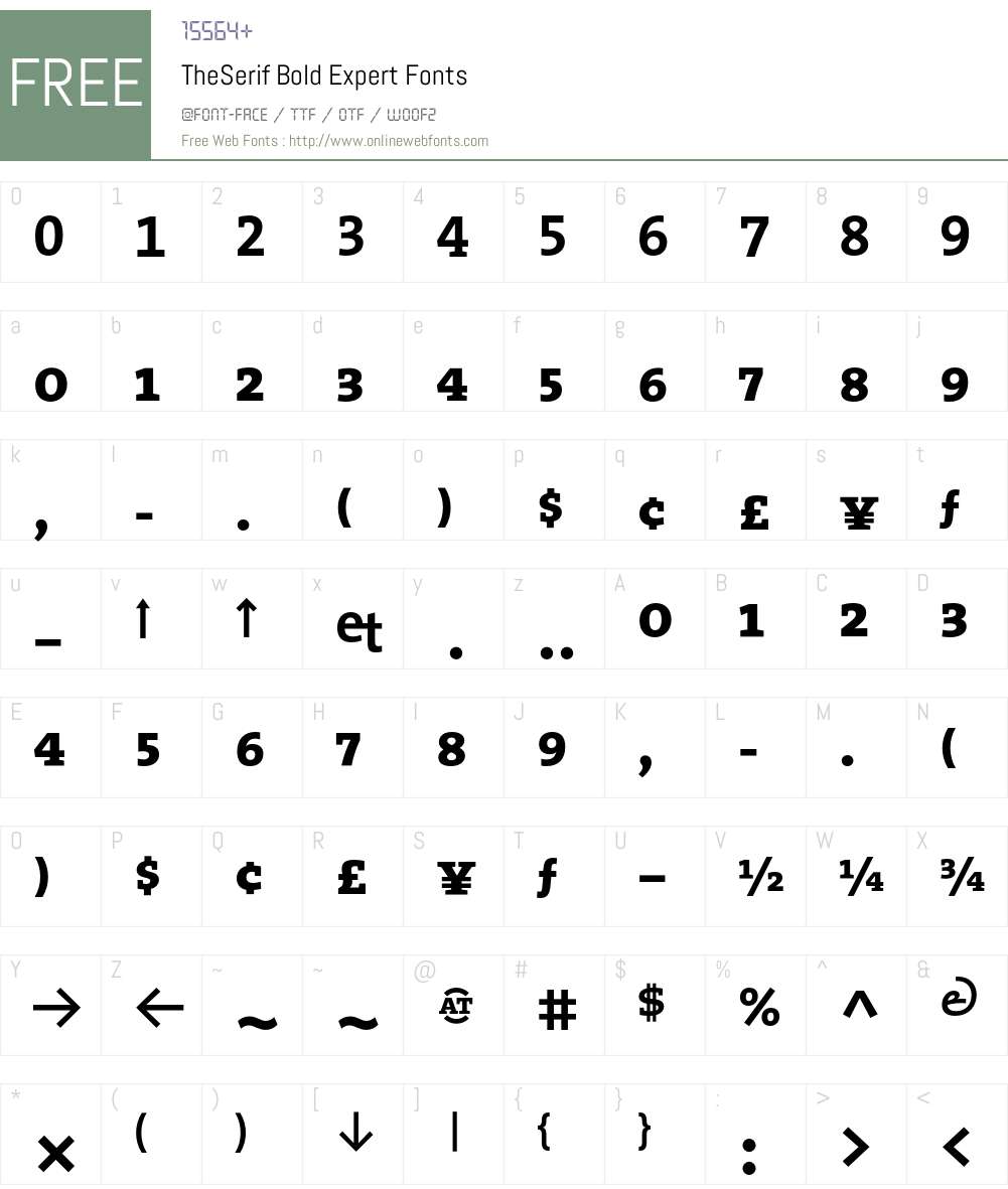 The Serif Bold- Font Screenshots