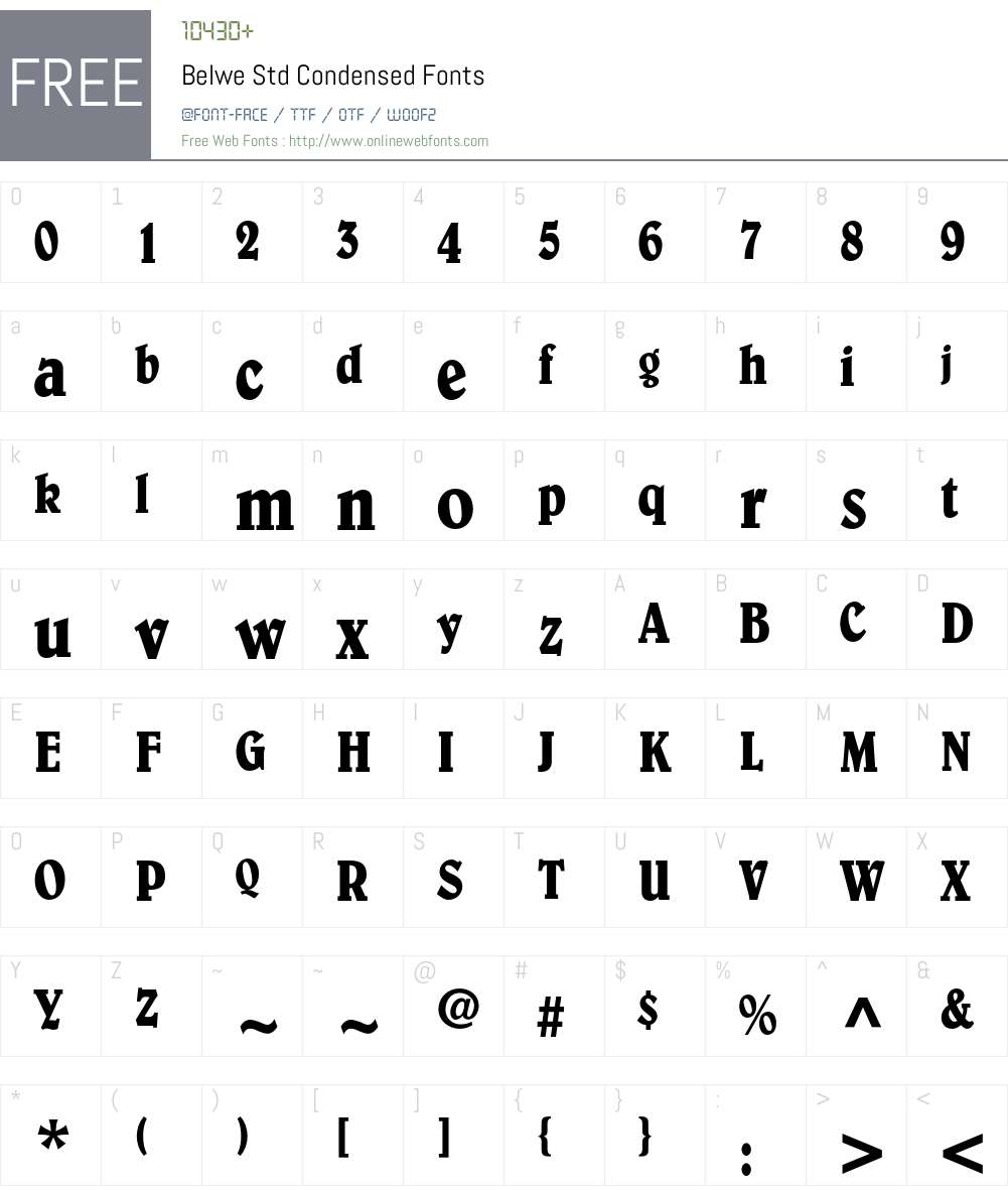 Belwe Std Font Screenshots