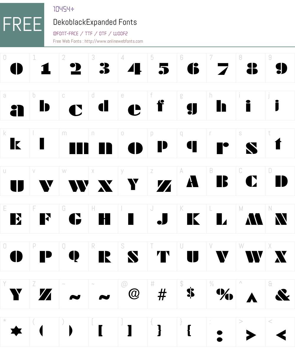 Dekoblack Font Screenshots