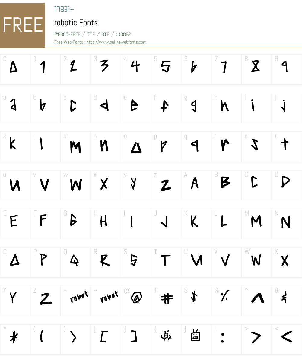 robotic Font Screenshots