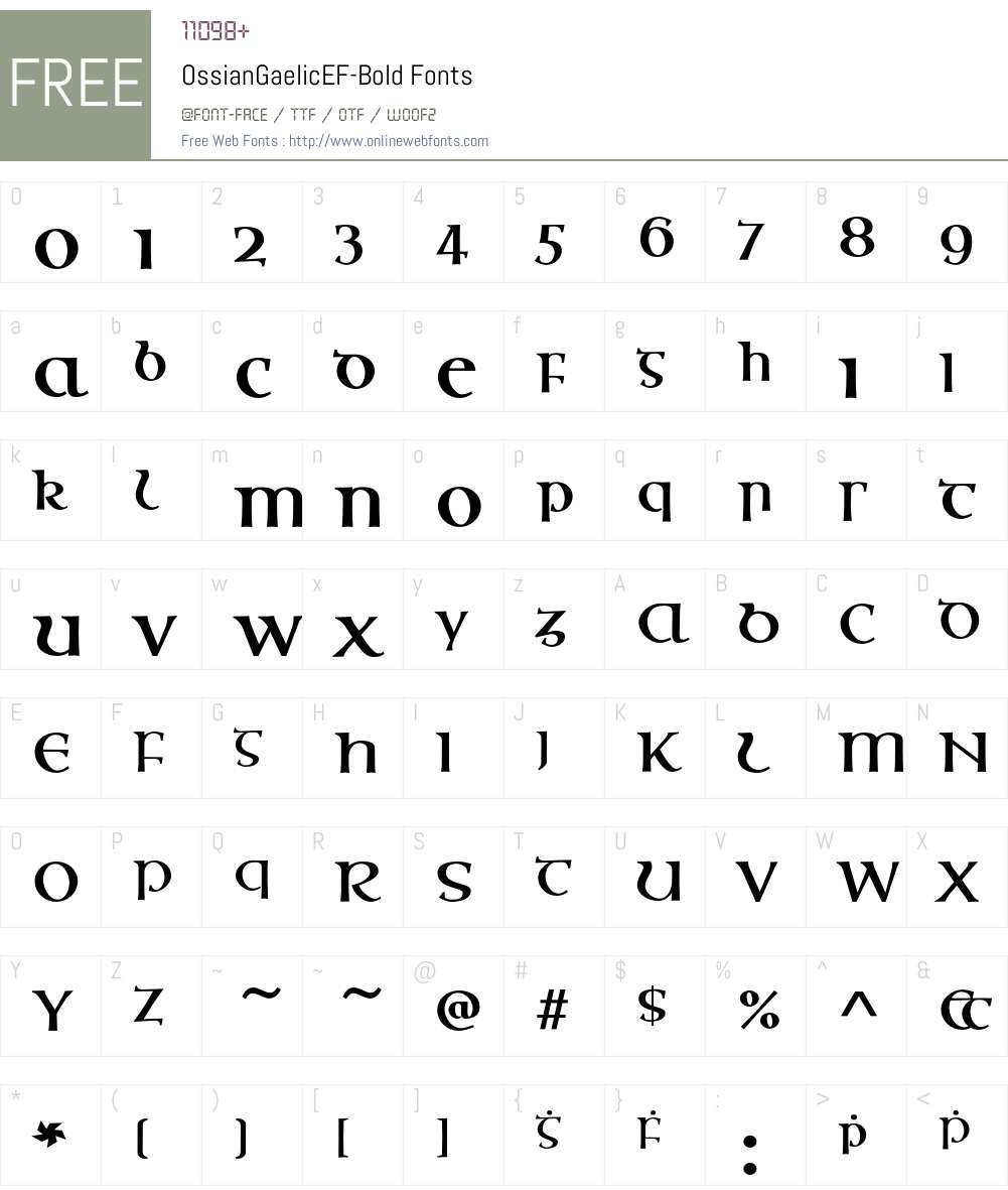 OssianGaelicEF Font Screenshots
