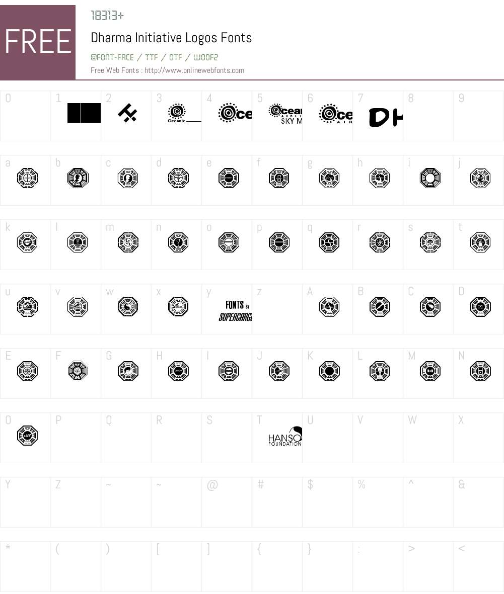 Dharma Initiative Logos Font Screenshots