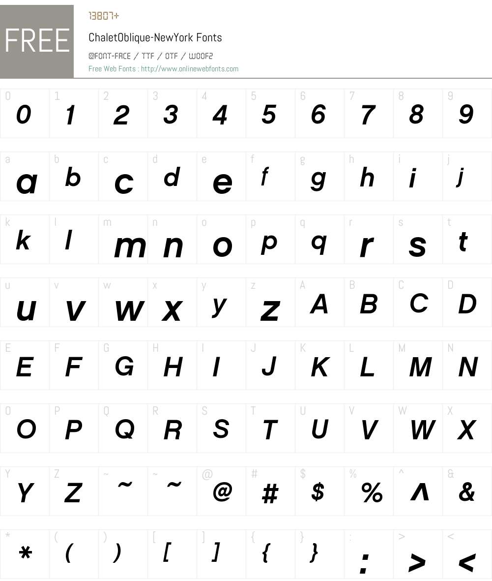 ChaletOblique-NewYork Font Screenshots