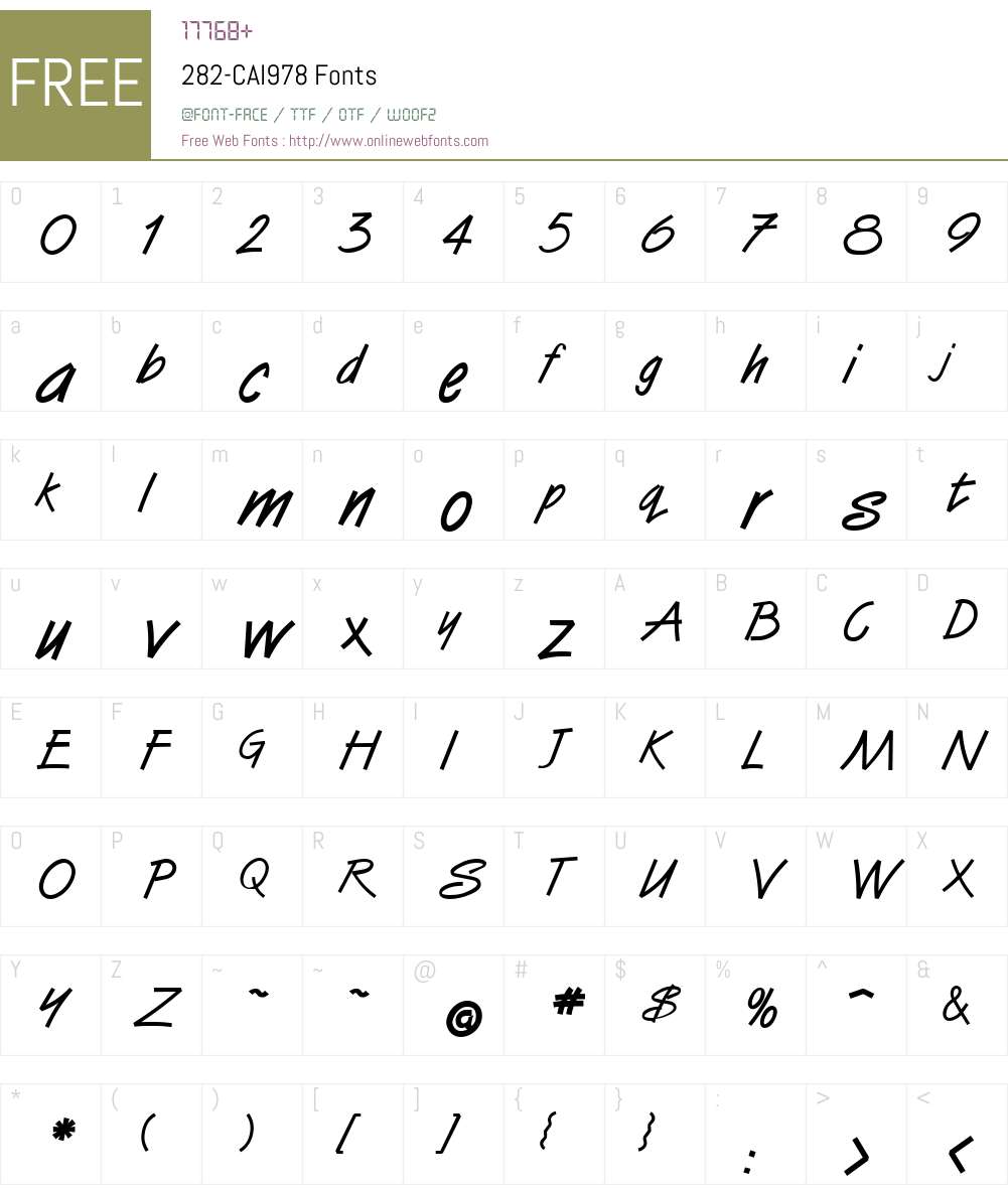 282-CAI978 Font Screenshots