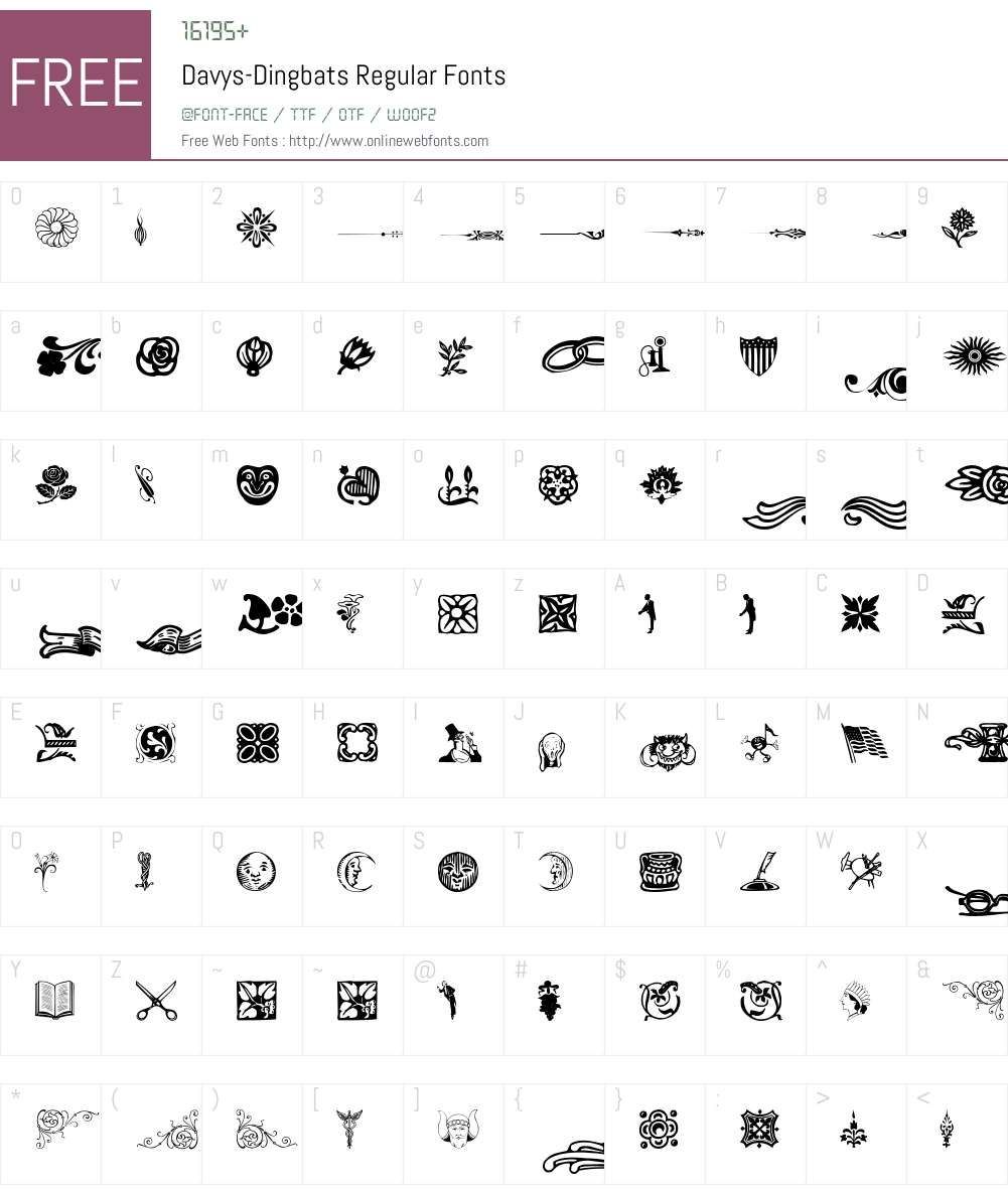 Davys-Dingbats Font Screenshots