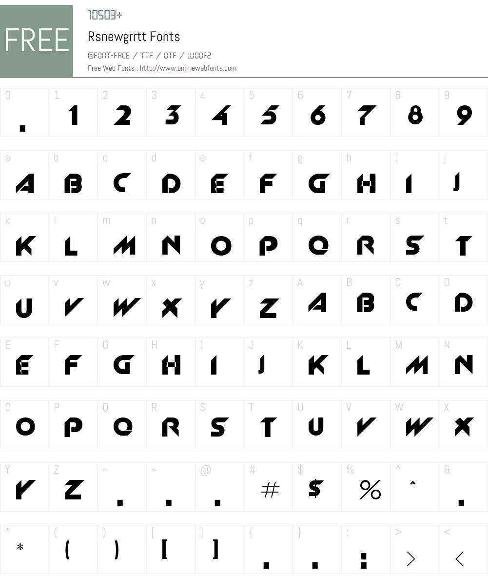Rsnewgrrtt Font Screenshots