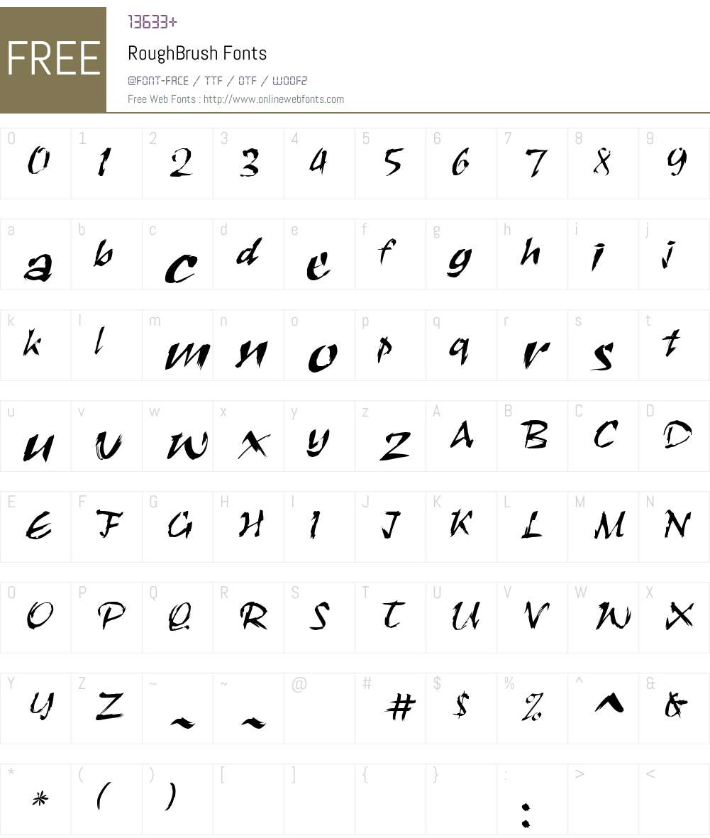 RoughBrush Font Screenshots