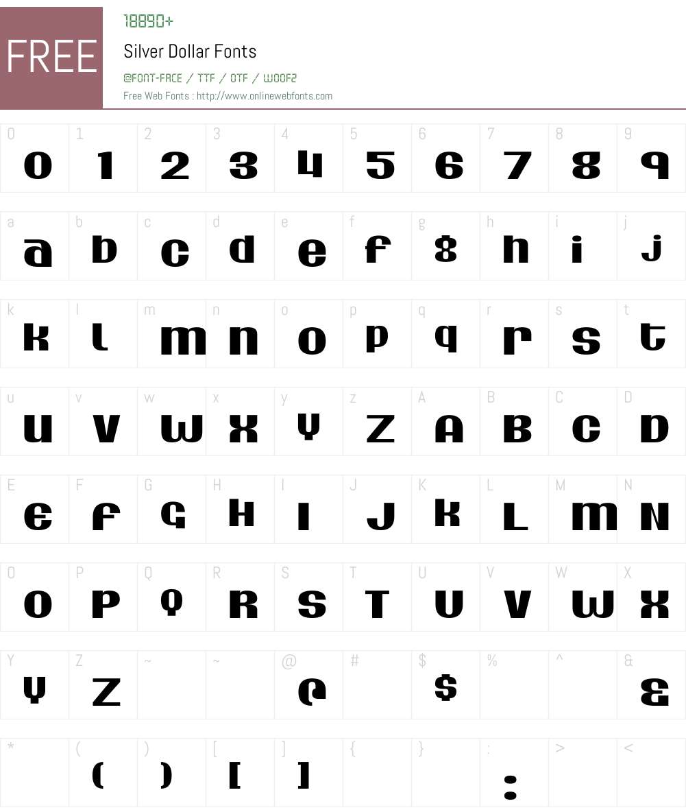 Silver Dollar Font Screenshots