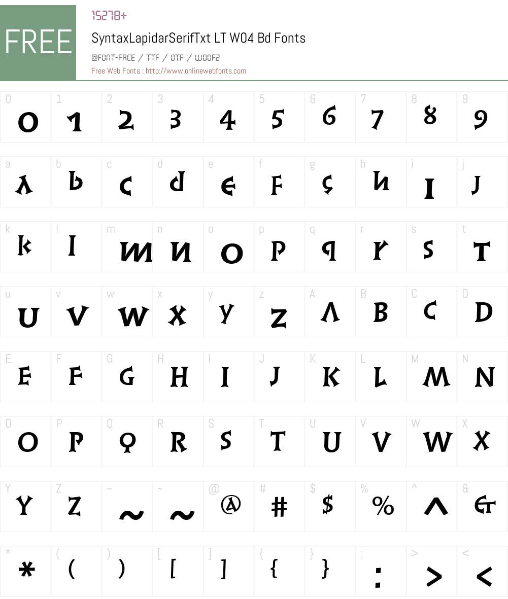 Linotype Syntax Lapidar Serif Text Font Screenshots