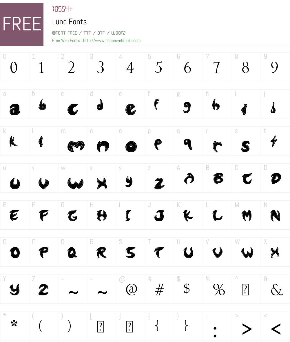 Lund Font Screenshots