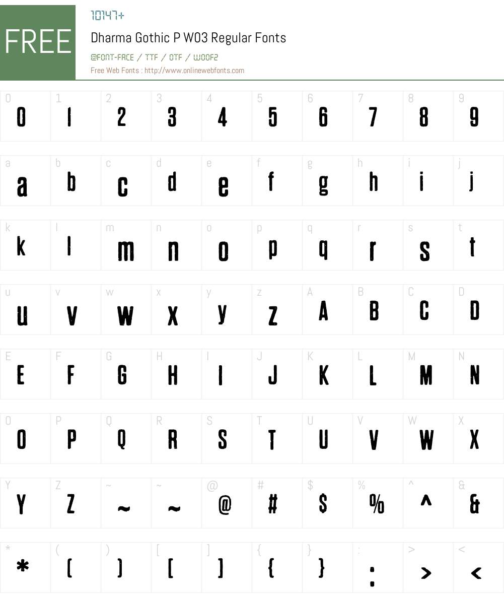 Dharma Gothic P Font Screenshots