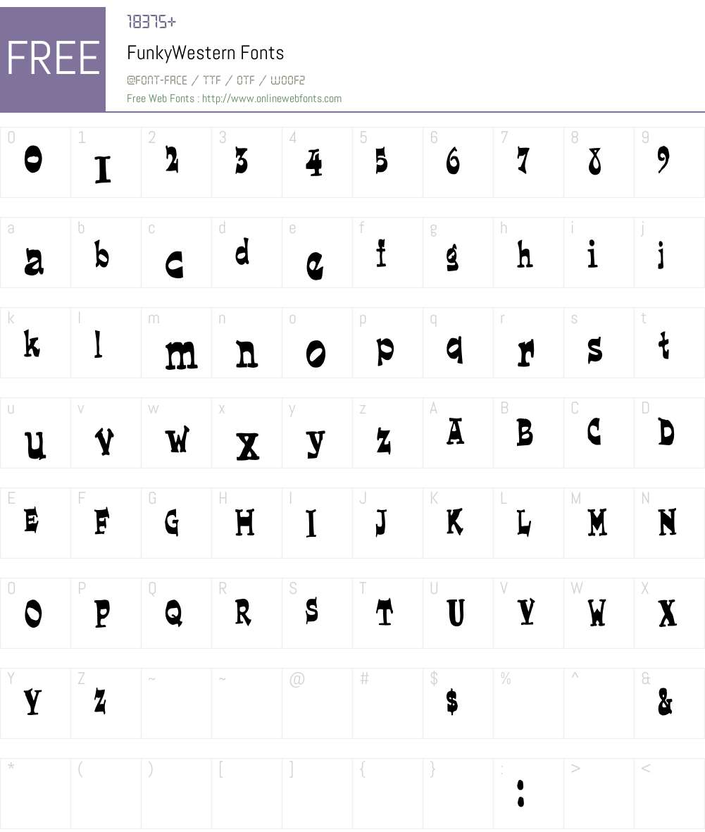 FunkyWestern Font Screenshots