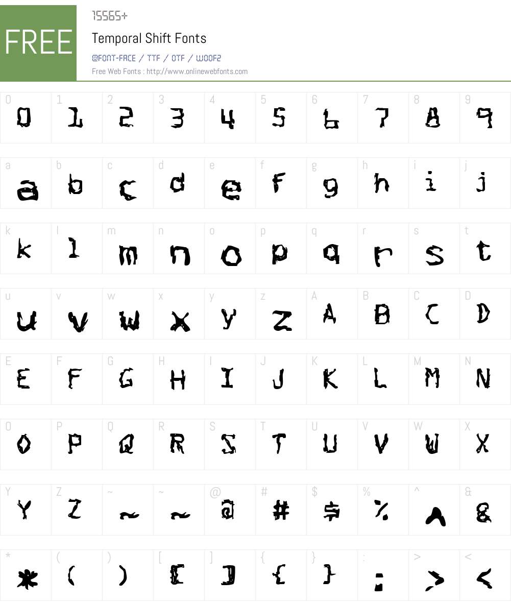 Temporal Shift Font Screenshots