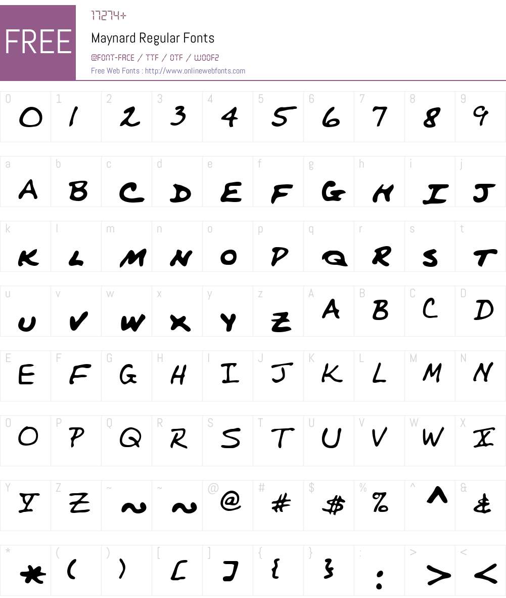 Maynard Font Screenshots
