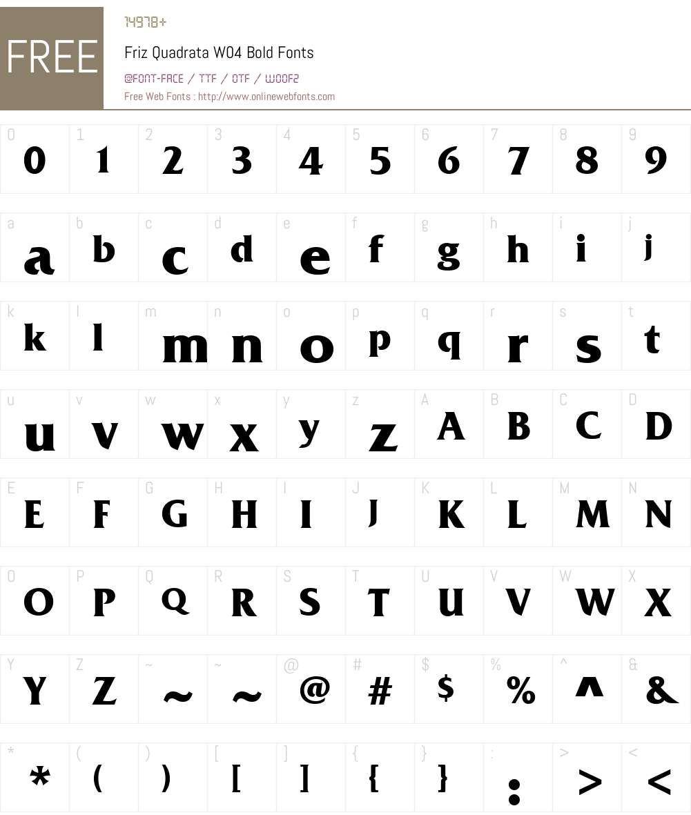 Friz Quadrata Font Screenshots