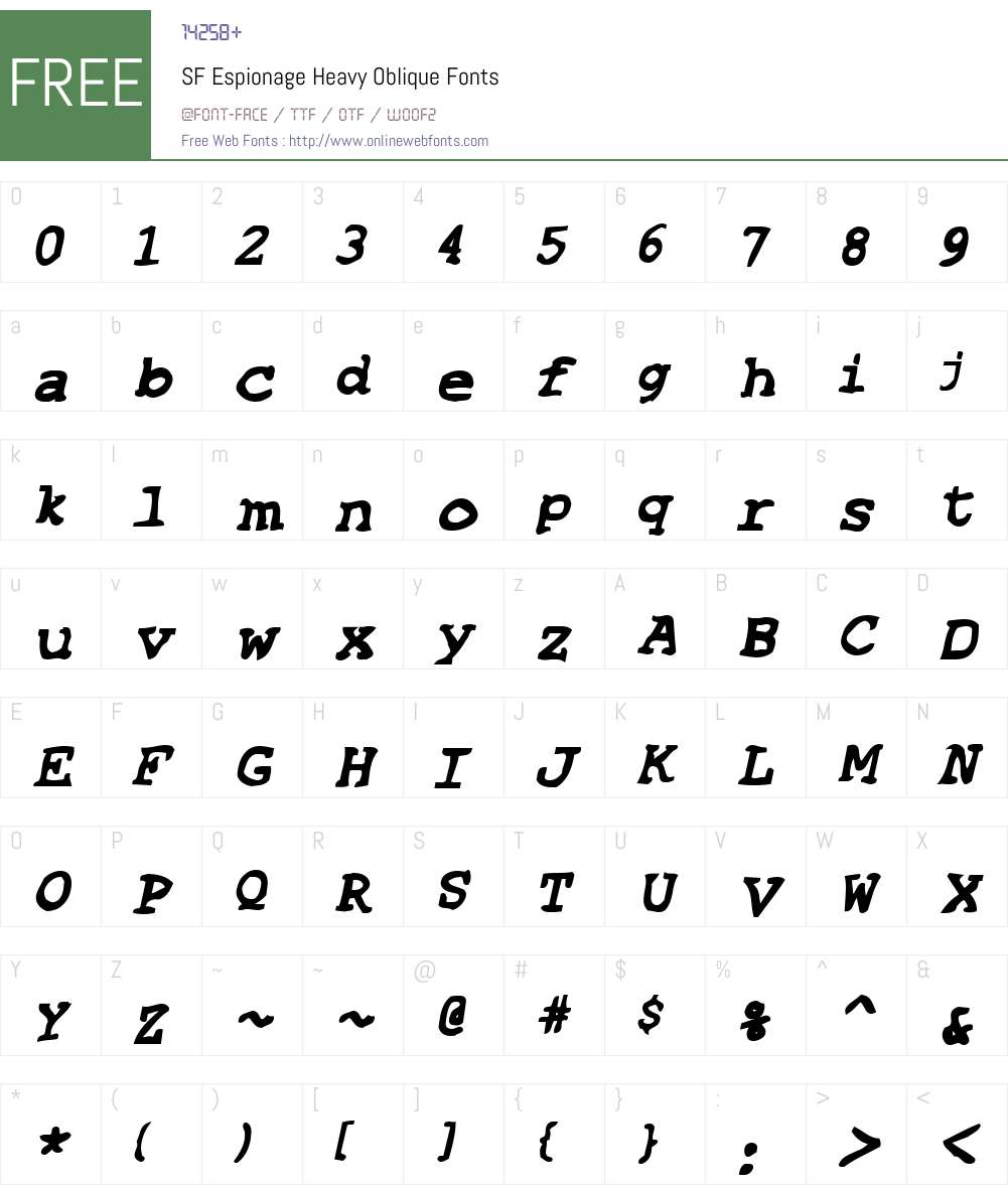 SF Espionage Heavy Font Screenshots
