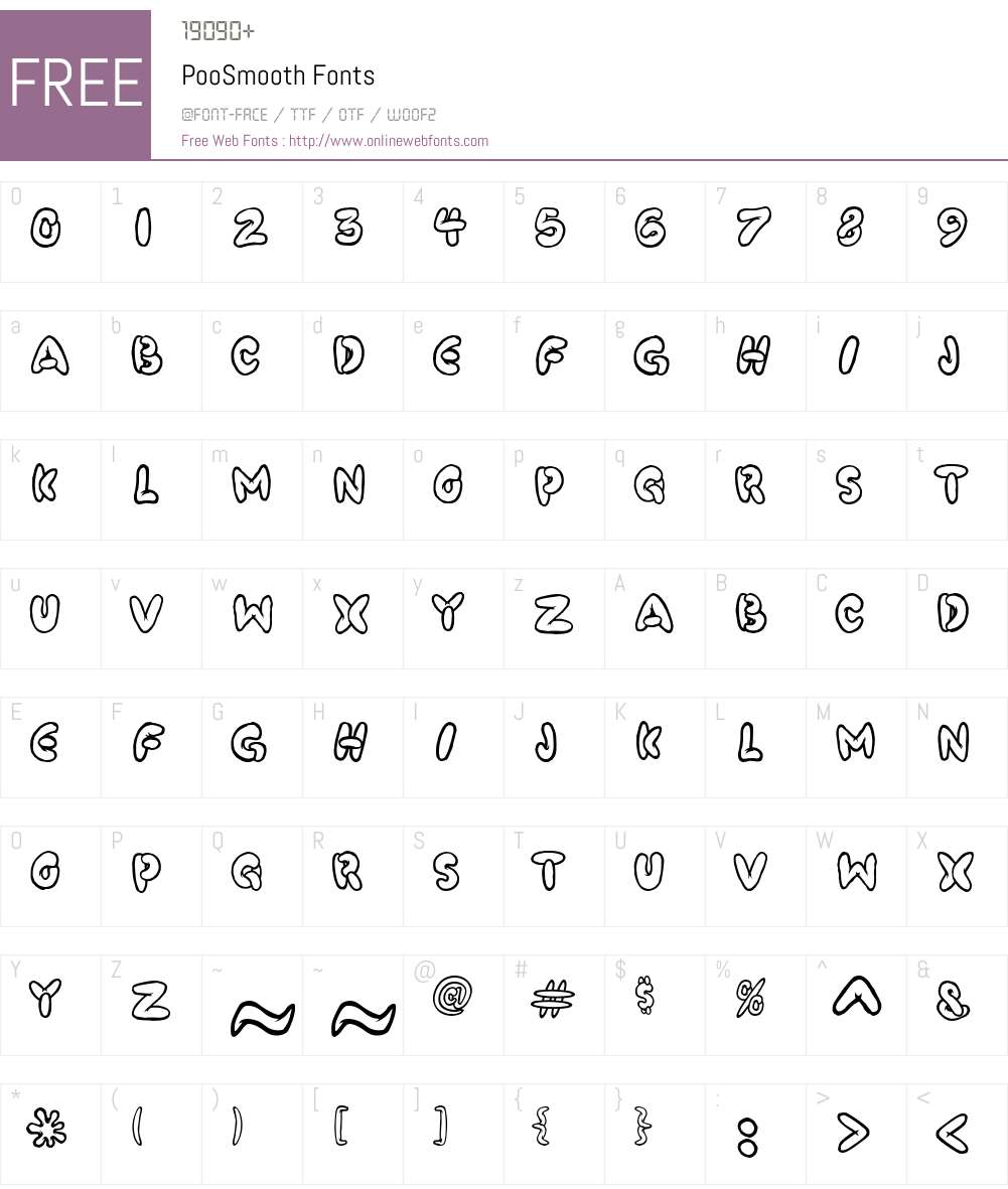 PooSmooth Font Screenshots
