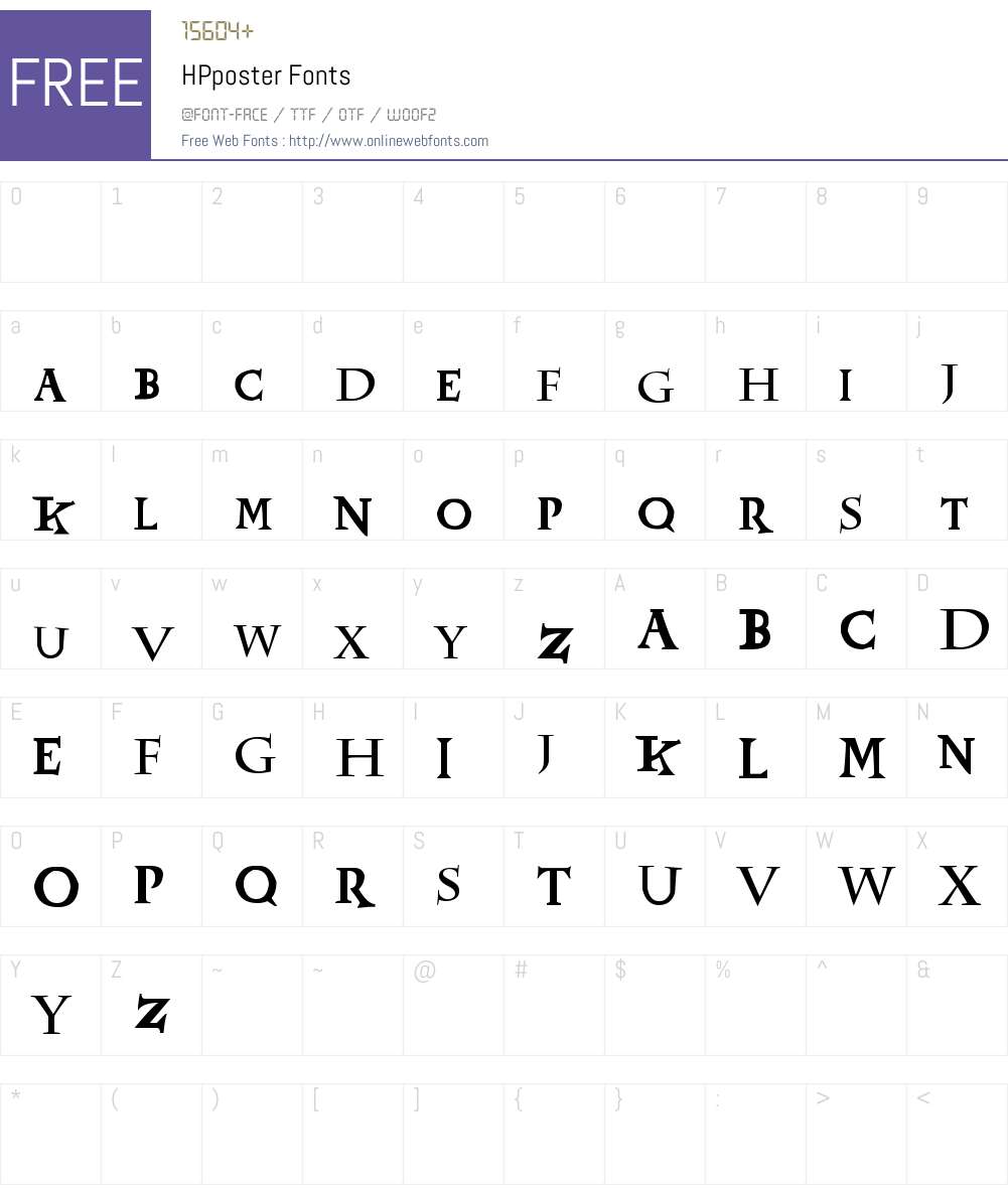 HPposter Font Screenshots
