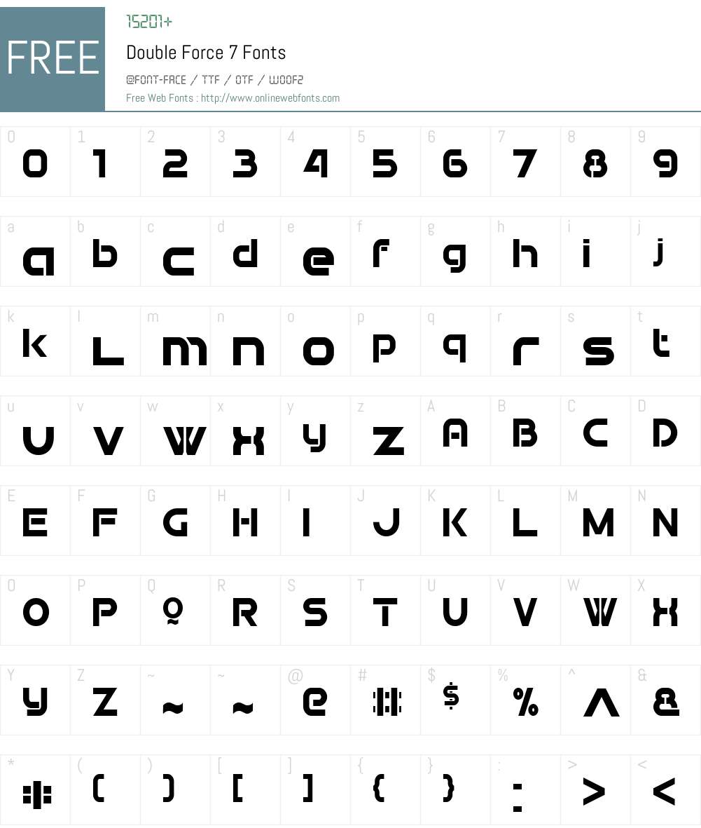 Double Force 7 Font Screenshots