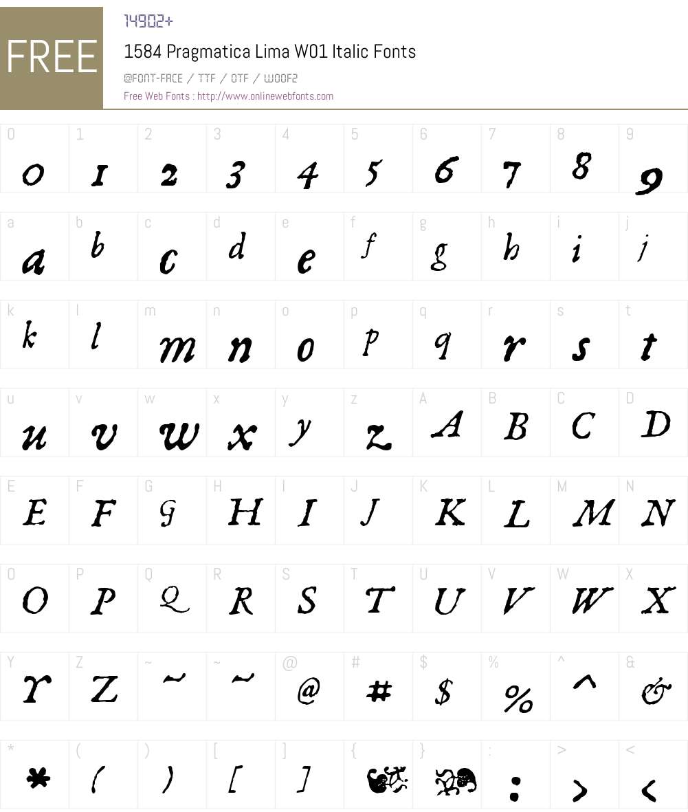 1584PragmaticaLimaW01-It Font Screenshots
